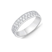 MEMOIRE 18K White Gold Eternal Star Diamond Wedding or Anniversary Band